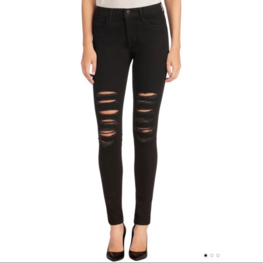 J Brand Maria Black High-Rise Super Skinny Jeans